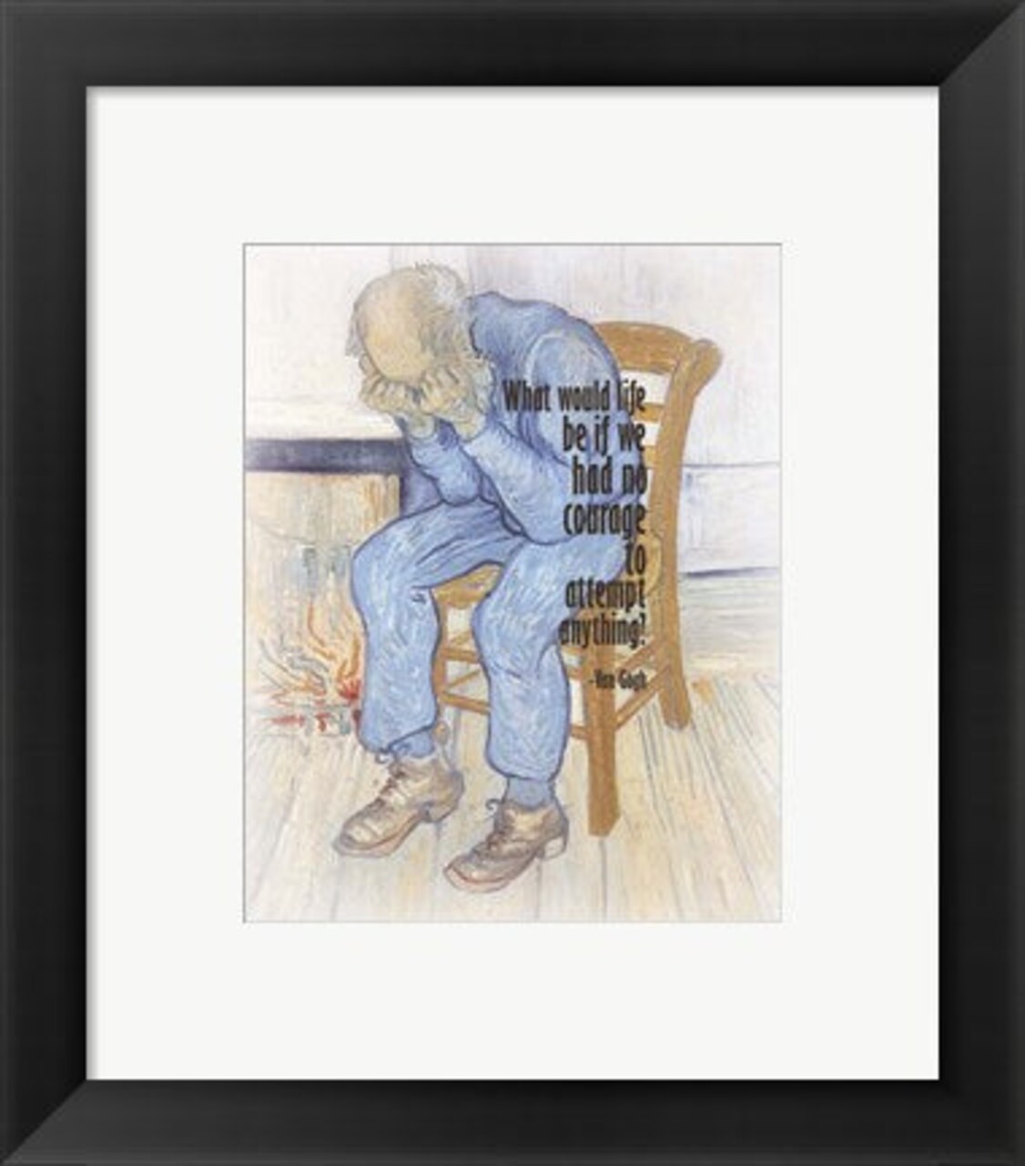 Framed Art Courage - Van Gogh Quote 2 Wall Decor 18x24 Artwork
